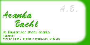 aranka bachl business card